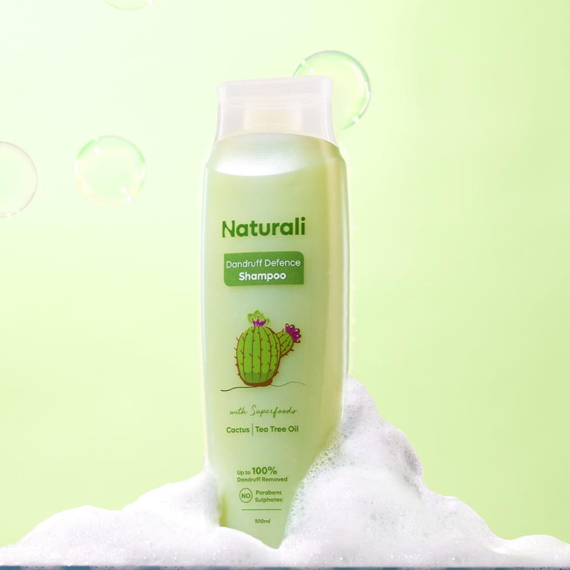 Naturali Dandruff Defence Shampoo With Cactus Extract, Tea Tree Oil & Climbazole - Distacart