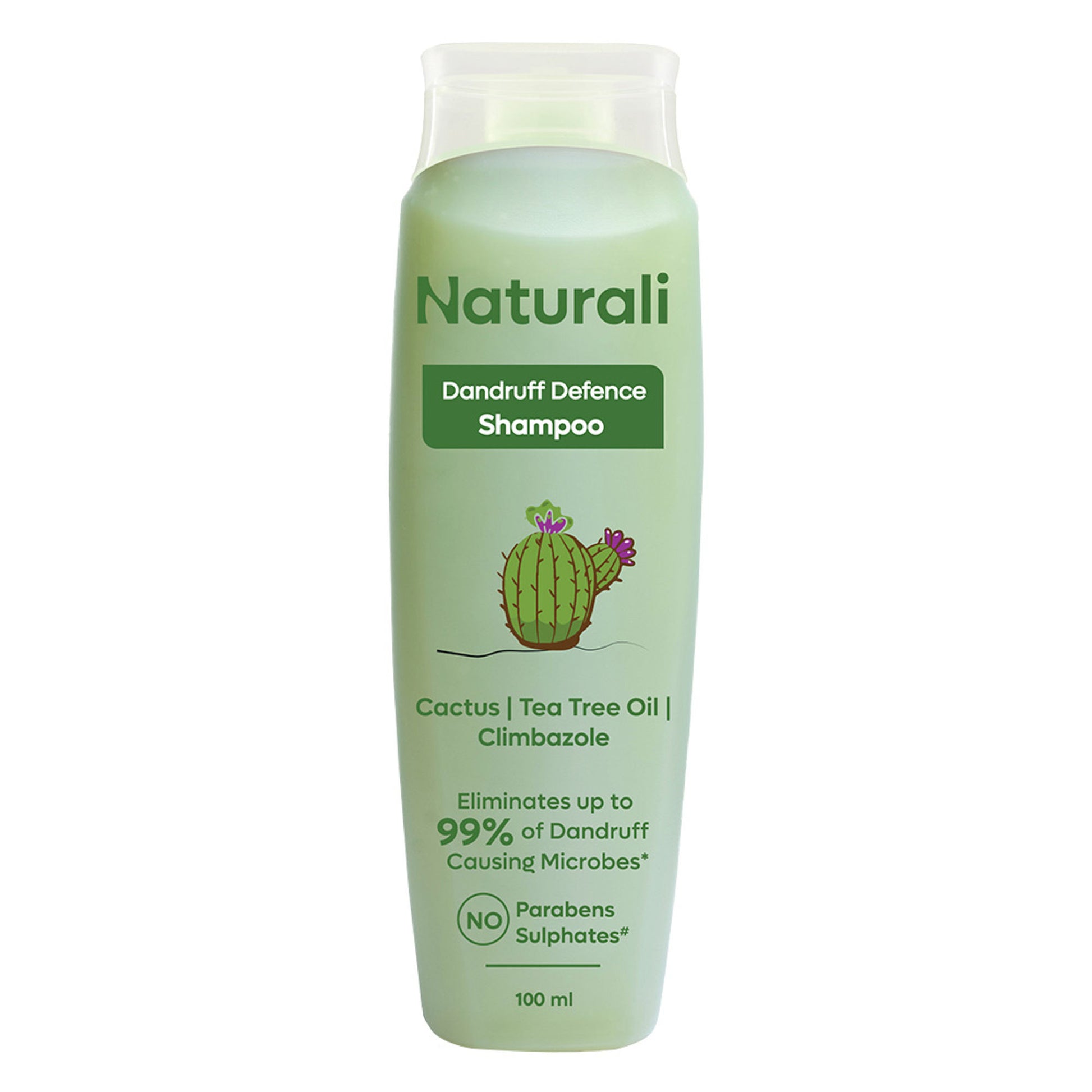 Naturali Dandruff Defence Shampoo With Cactus Extract, Tea Tree Oil & Climbazole - Distacart