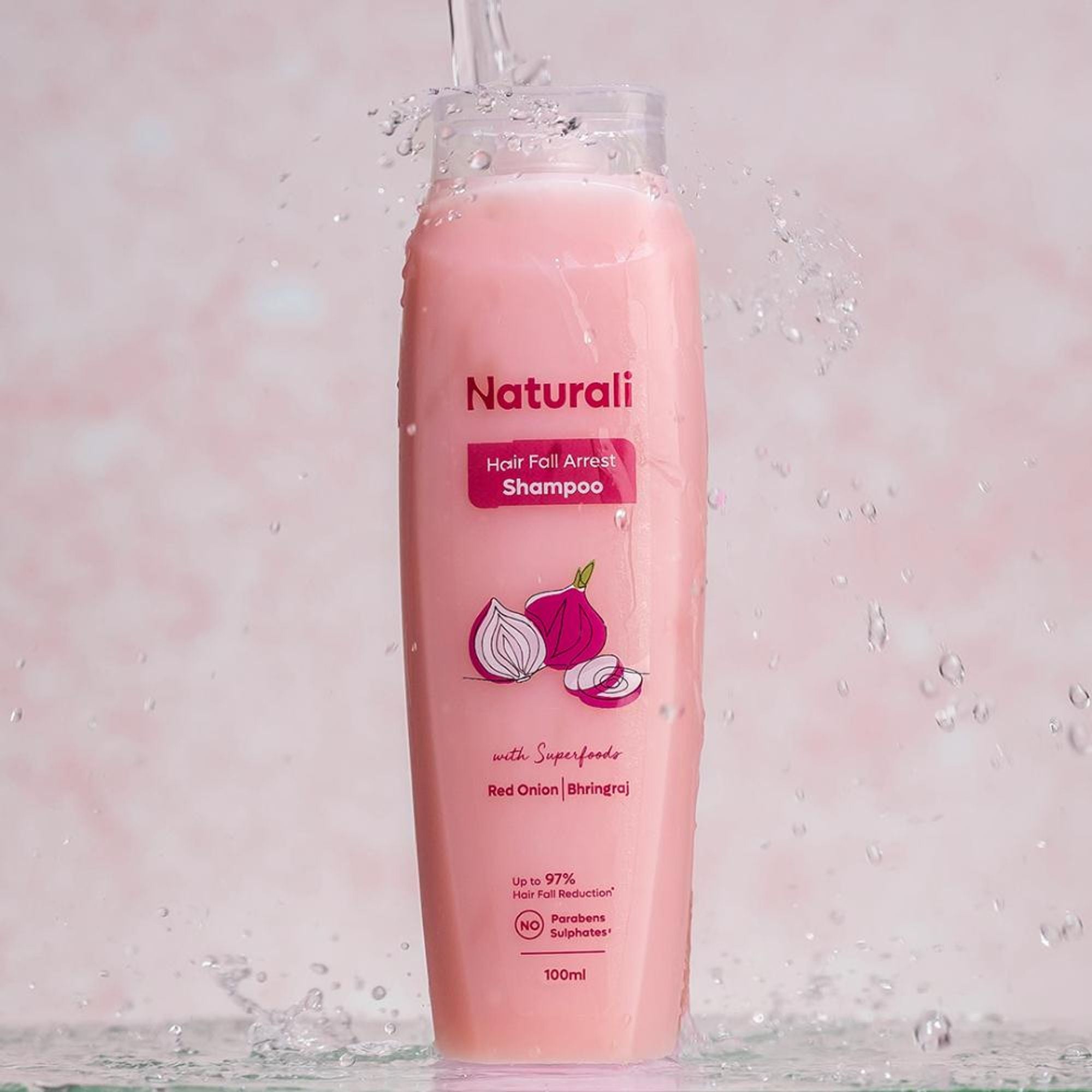 Naturali Hairfall Arrest Shampoo With Red Onion & Bhringraj, Sulphate & Paraben-Free Shampoo - Distacart