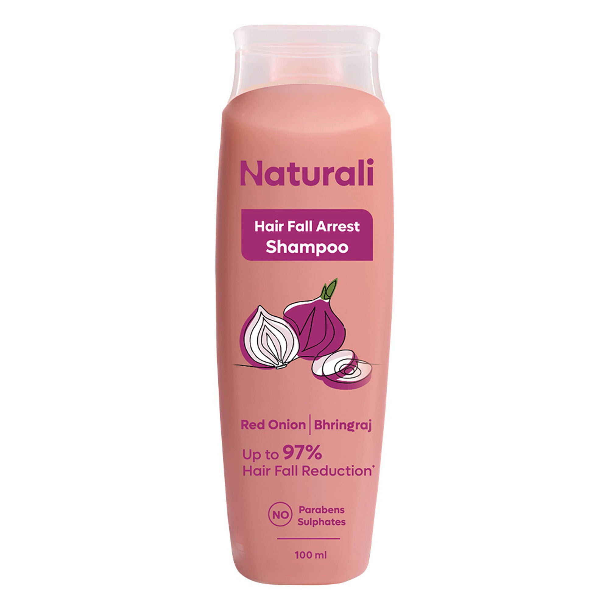 Naturali Hairfall Arrest Shampoo With Red Onion & Bhringraj, Sulphate & Paraben-Free Shampoo - Distacart
