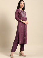 Thumbnail for All About You Women Ethnic Motifs Embroidered Kurta With Trousers - Distacart