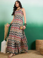 Thumbnail for Sangria Printed Straight Kurta With Palazzo Set