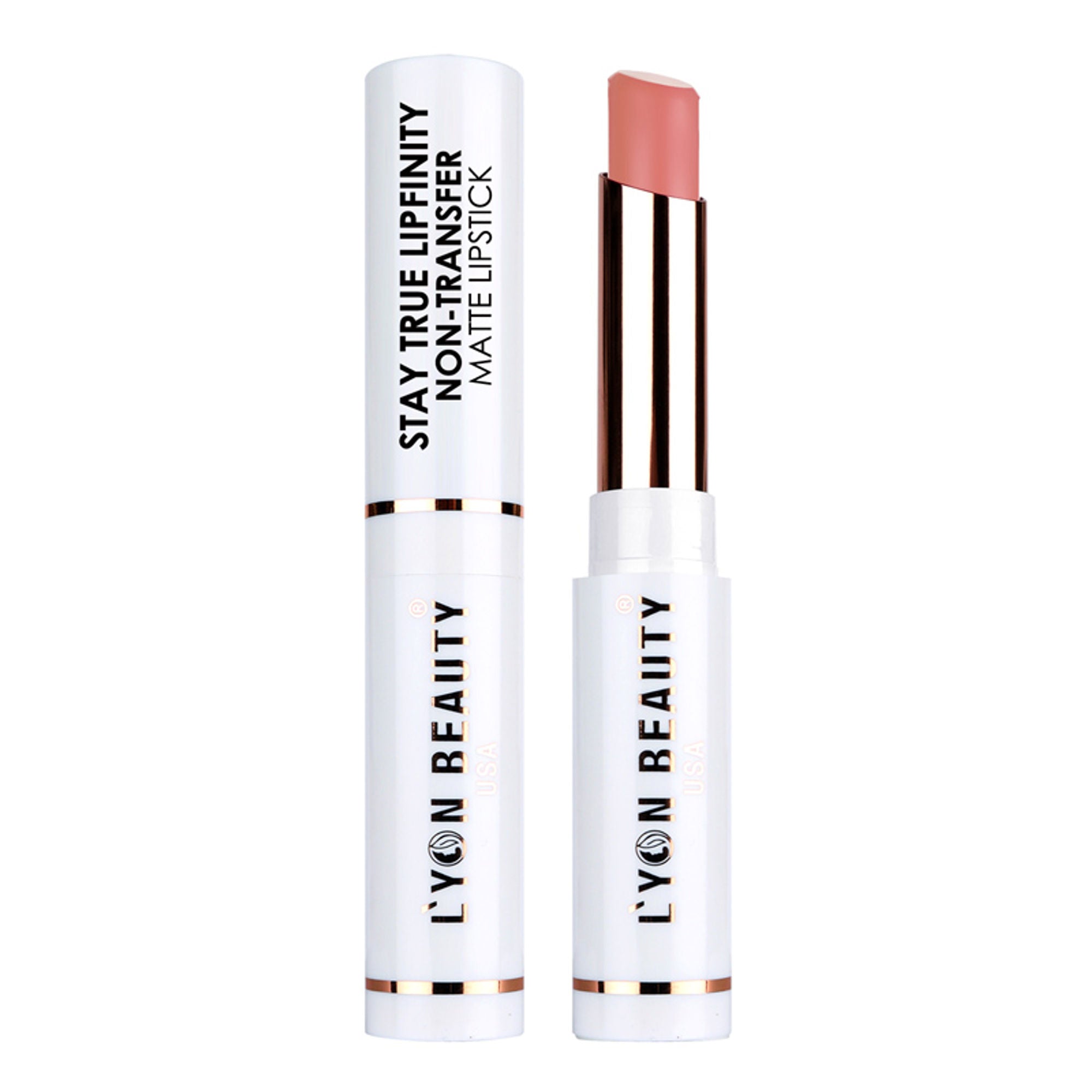 Lyon Beauty Stay True Lipfinity Non Transfer Matte Lipstick - Nude Peach 01 - Distacart