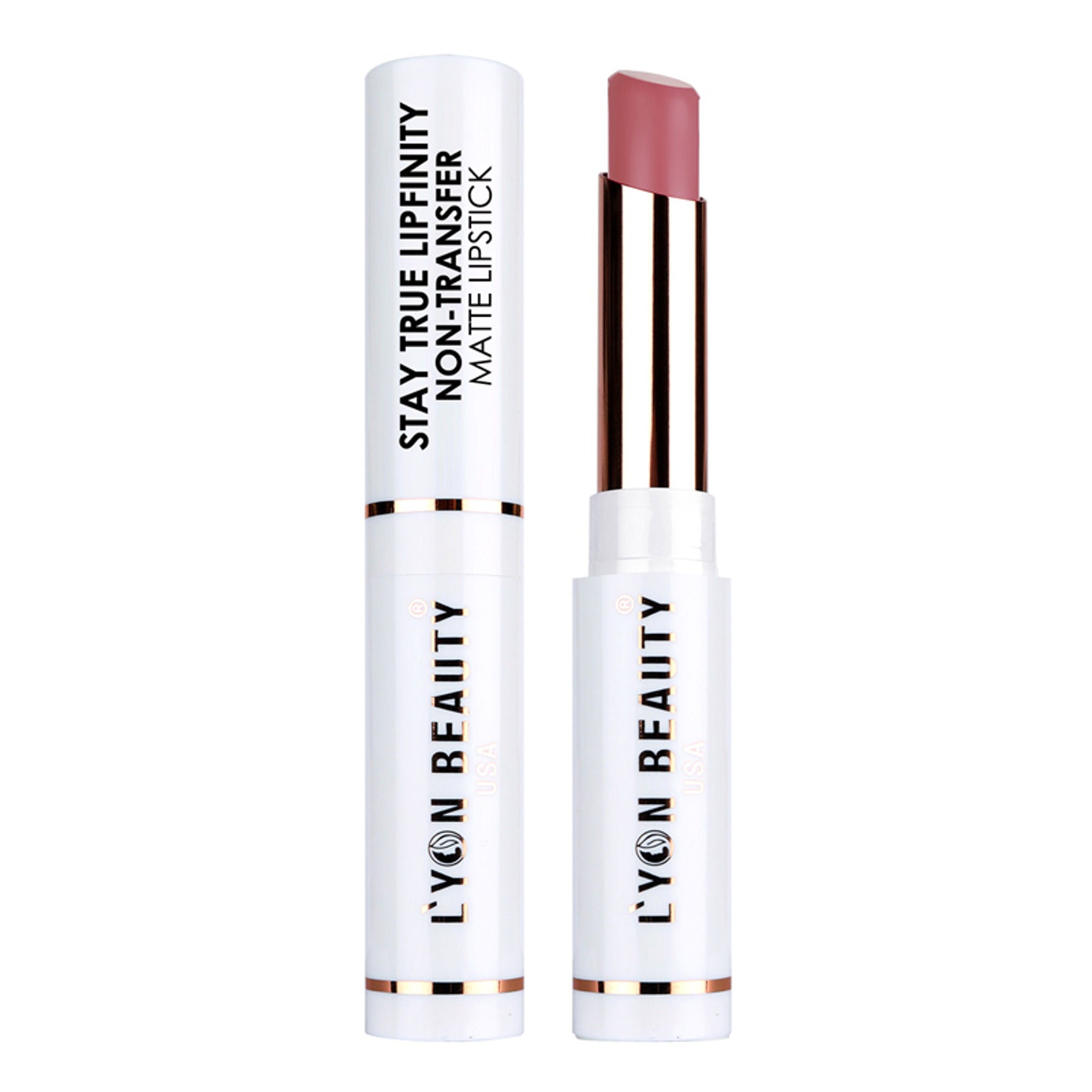 Lyon Beauty Stay True Lipfinity Non Transfer Matte Lipstick - Nude Rose 02 - Distacart