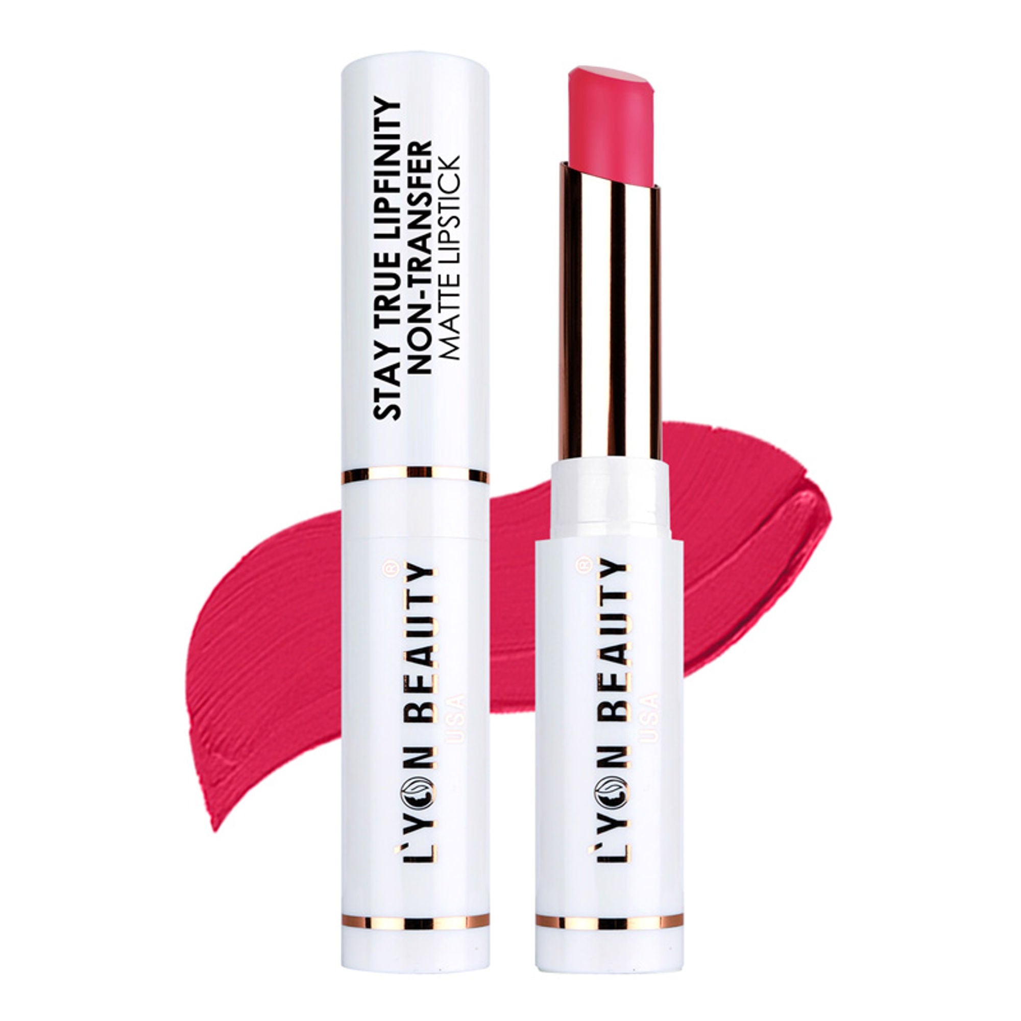Lyon Beauty Stay True Lipfinity Non Transfer Matte Lipstick - Magenta 03 - Distacart