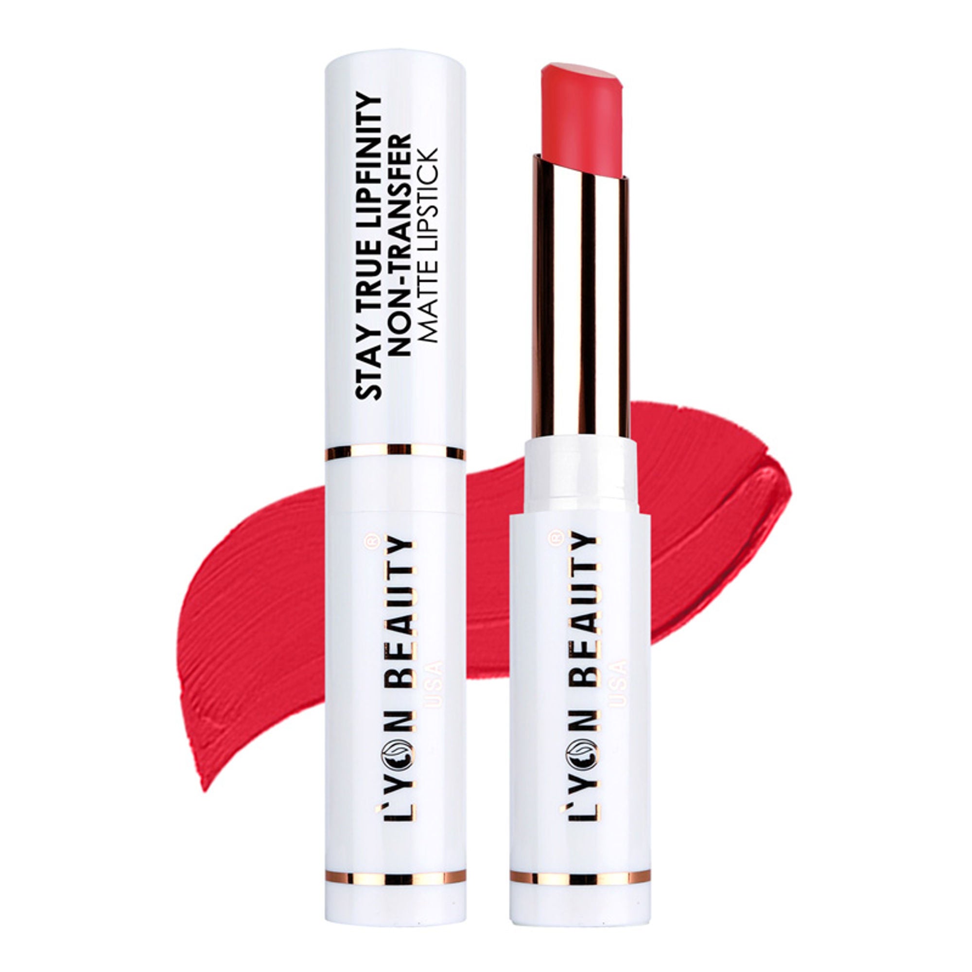 Lyon Beauty Stay True Lipfinity Non Transfer Matte Lipstick - Fuschia Peach 04 - Distacart