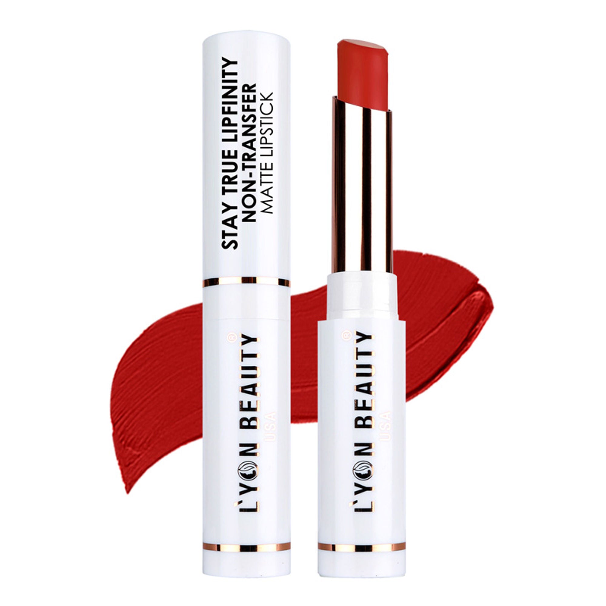 Lyon Beauty Stay True Lipfinity Non Transfer Matte Lipstick - Orange Red 06 - Distacart