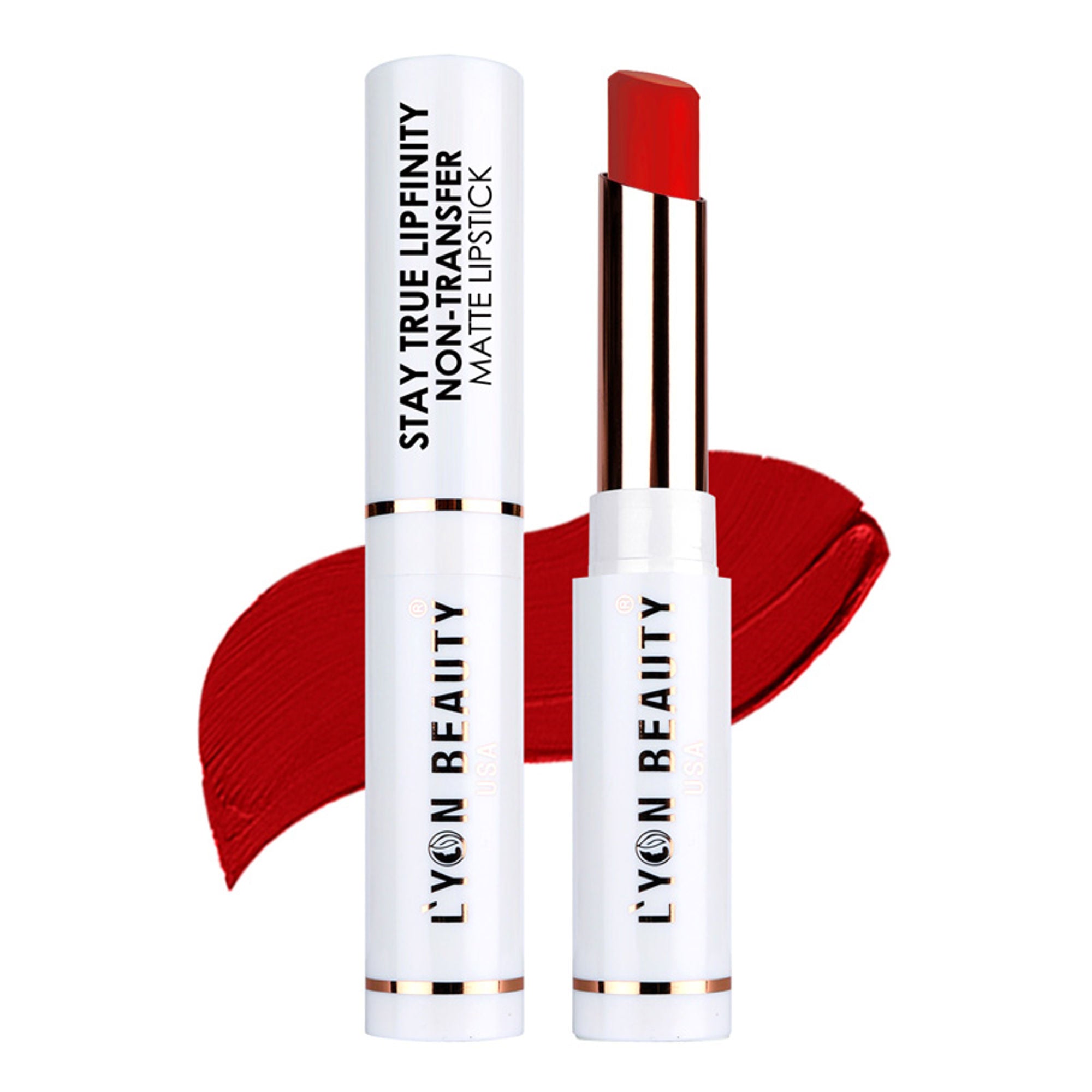 Lyon Beauty Stay True Lipfinity Non Transfer Matte Lipstick - Red Blossom 11 - Distacart