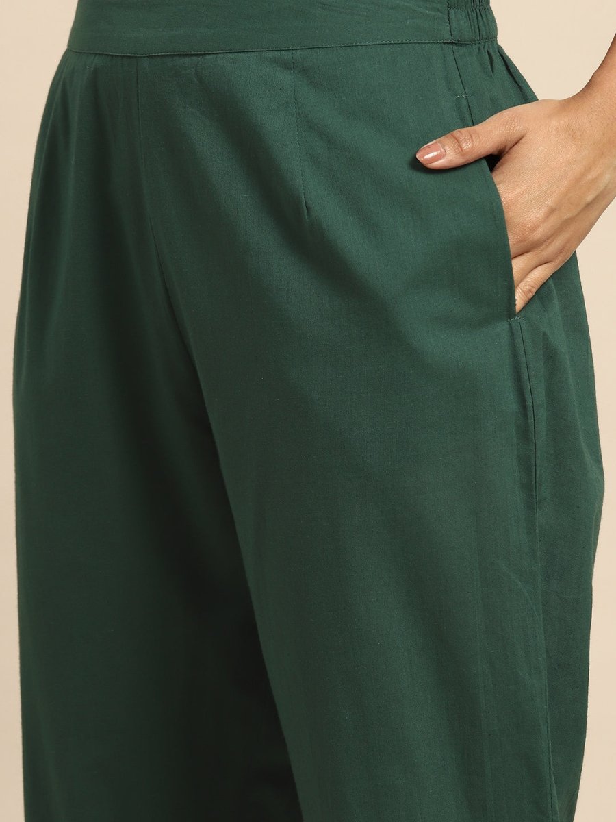 All About You Striped Pleated Sequinned Pure Cotton Kurta with Trousers - Distacart