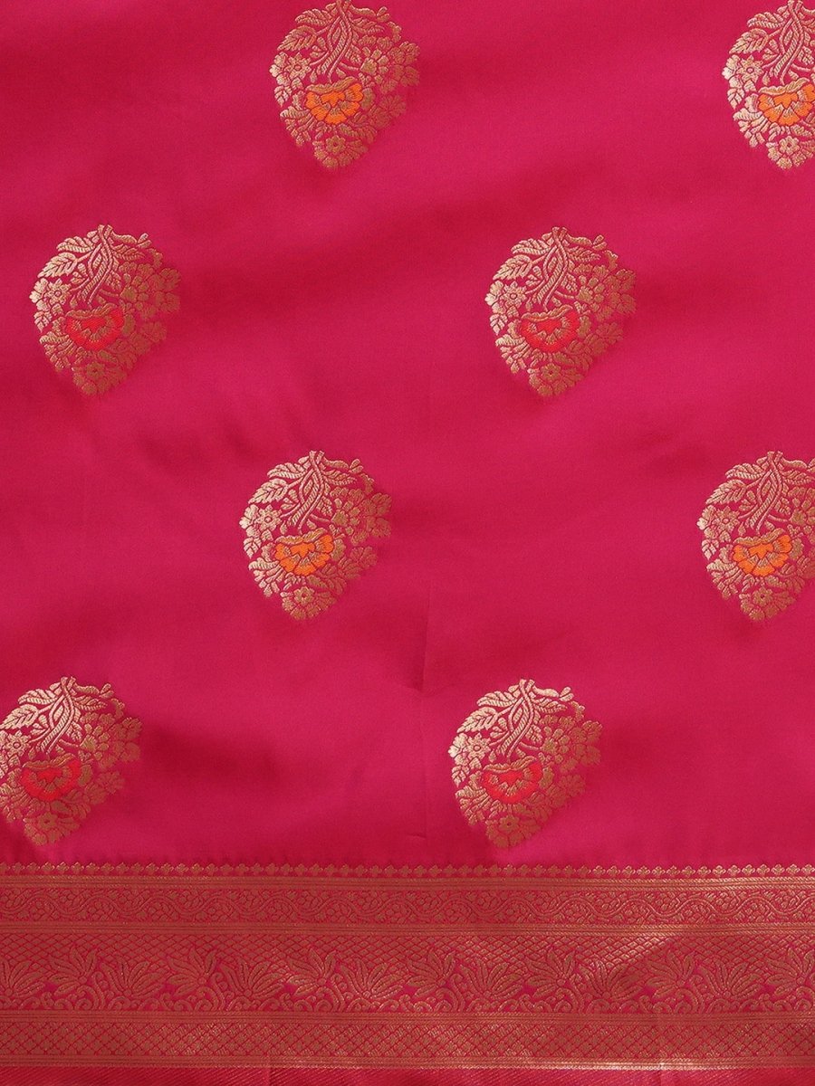 Anouk Floral Woven Design Zari Silk Blend Banarasi Saree - Distacart