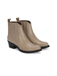 Thumbnail for Delize Women Mid-Top Ankle Block Heeled Chelsea Boots