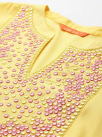 Thumbnail for Indo Era Women Embroidered Panelled Mirror Work Pure Cotton Kurta with Trousers & Dupatta