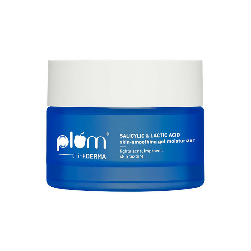 Plum Salicylic & Lactic Acid Skin-Smoothing Gel Moisturizer - For Active Acne & Oil-Free Hydration - Distacart