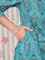 Thumbnail for Ode by House of Pataudi Floral Printed Regular Pure Cotton Kurta with Trousers & Dupatta - Distacart