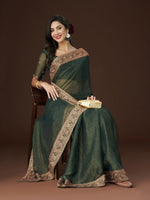 Thumbnail for kasee Zari Embroidered Saree - Distacart