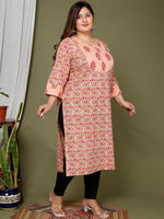 Thumbnail for Swasti Plus Size Floral Printed Pure Cotton Kurta