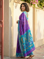 Thumbnail for Astita Violet Pochampally Silk Saree - Distacart