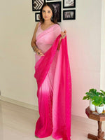 Thumbnail for Anouk Embellished Sequinned Pure Georgette Designer Saree - Distacart