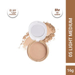 Thumbnail for CUFFS N LASHES Perfect Finish Pressed Powder Compact With SPF 15 - 05 Light Medium