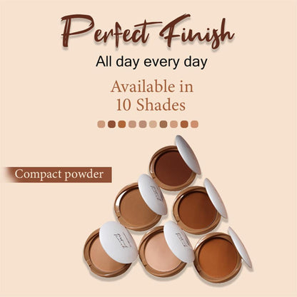 CUFFS N LASHES Perfect Finish Pressed Powder Compact With SPF 15 - 05 Light Medium - Distacart