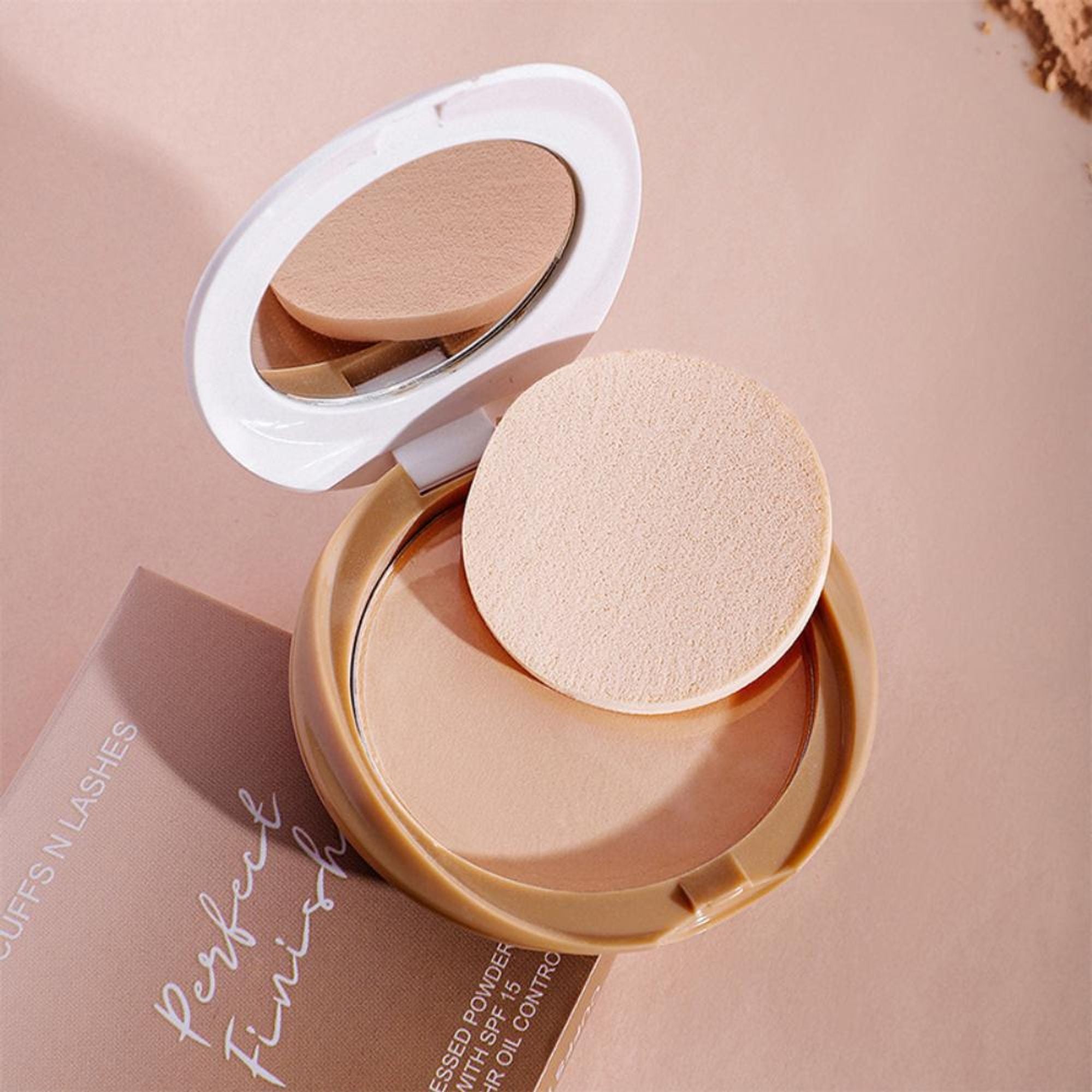 CUFFS N LASHES Perfect Finish Pressed Powder Compact With SPF 15 - 06 Medium - Distacart