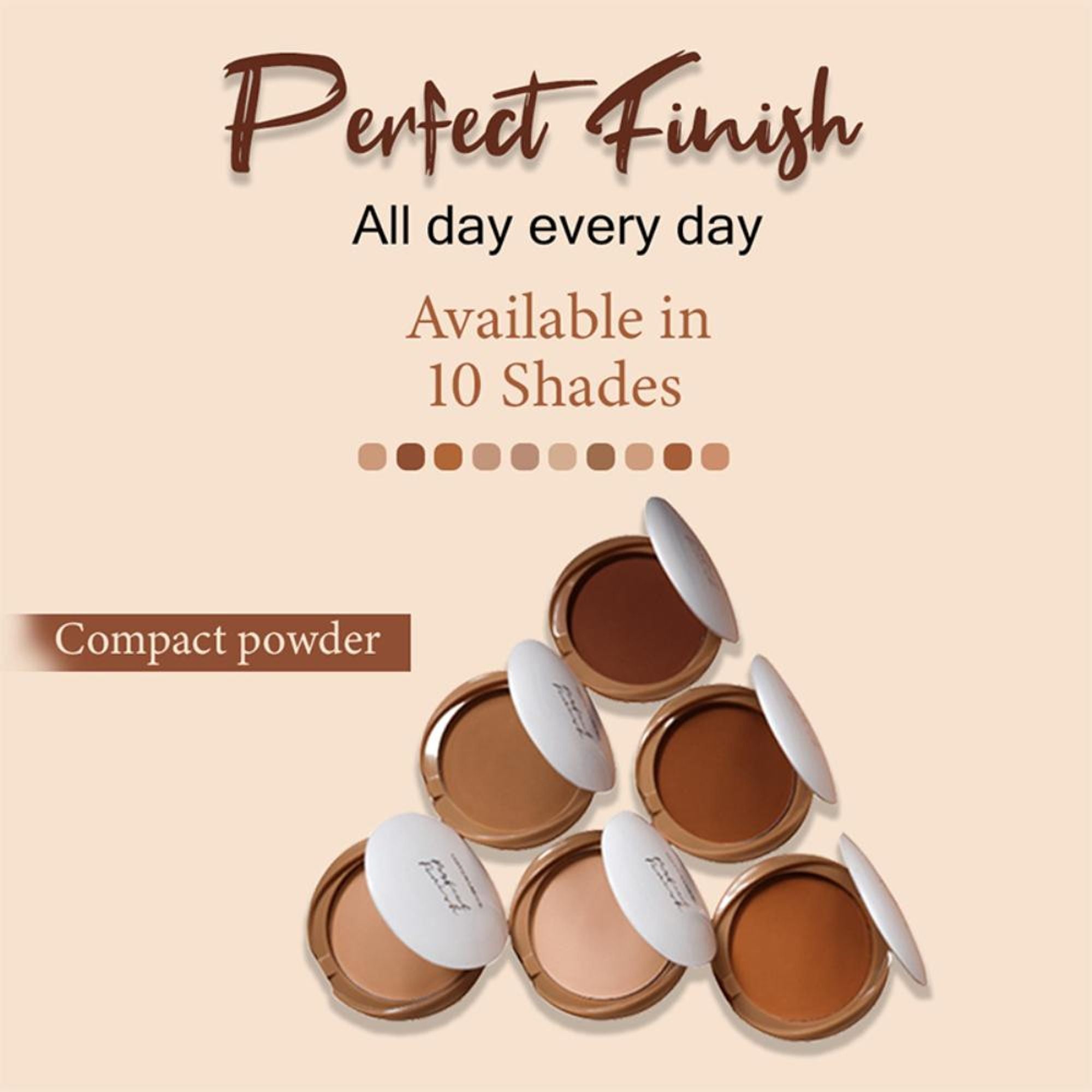 CUFFS N LASHES Perfect Finish Pressed Powder Compact With SPF 15 - 06 Medium - Distacart