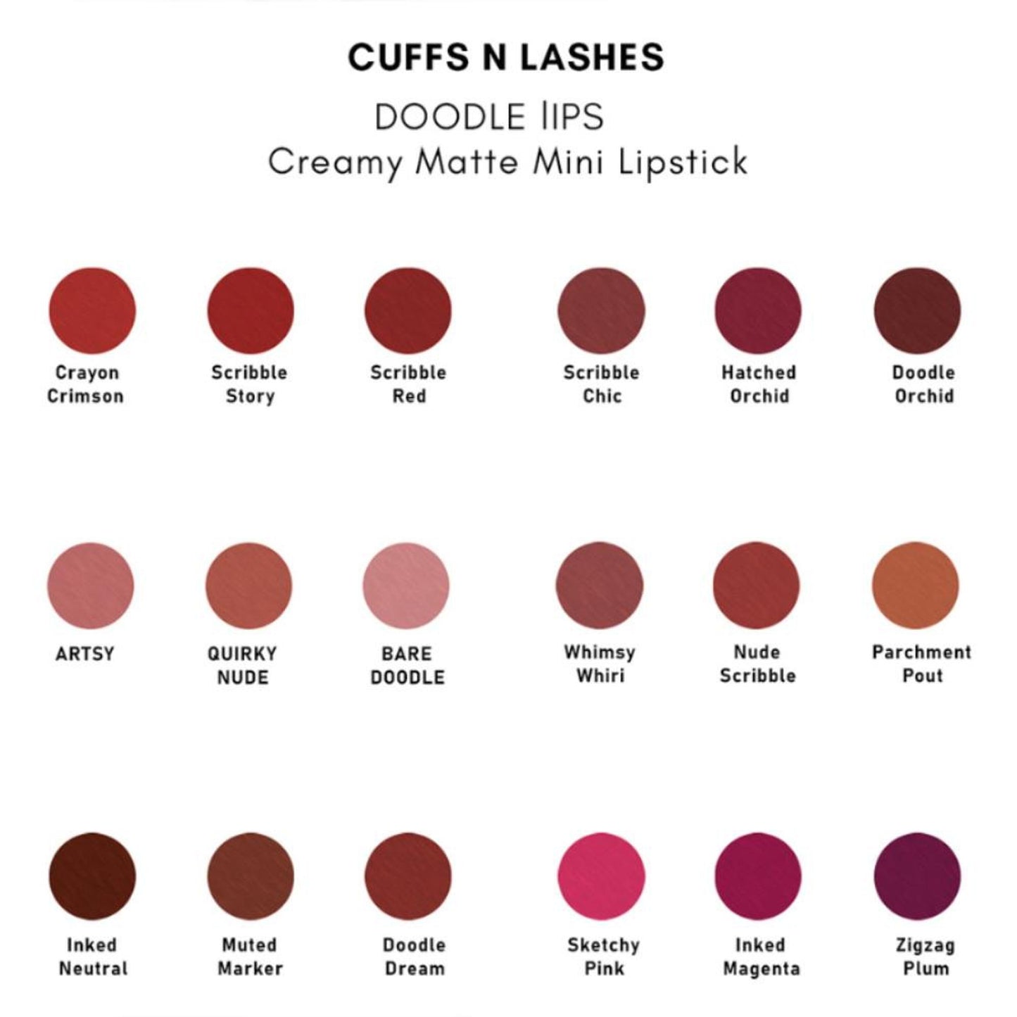 CUFFS N LASHES Doodle Lipstick Set - Set 04 - Distacart