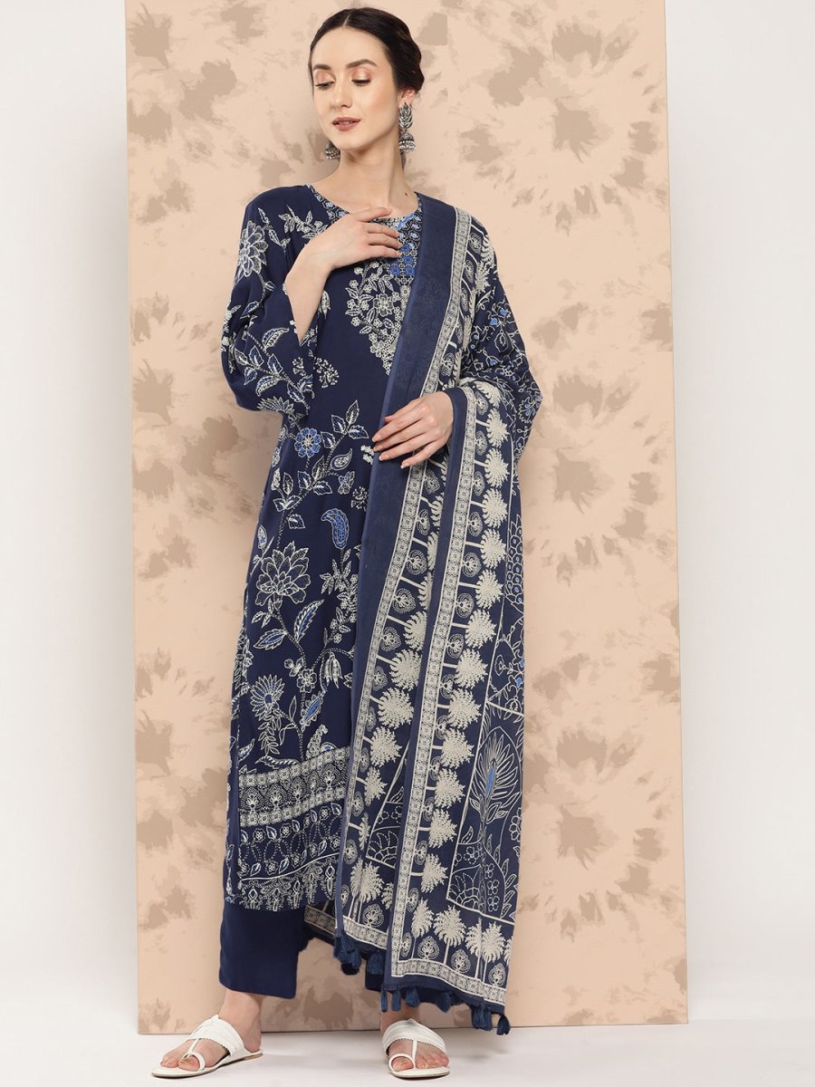 Anouk Ethnic Motifs Printed Kurta with Trousers & Dupatta - Distacart
