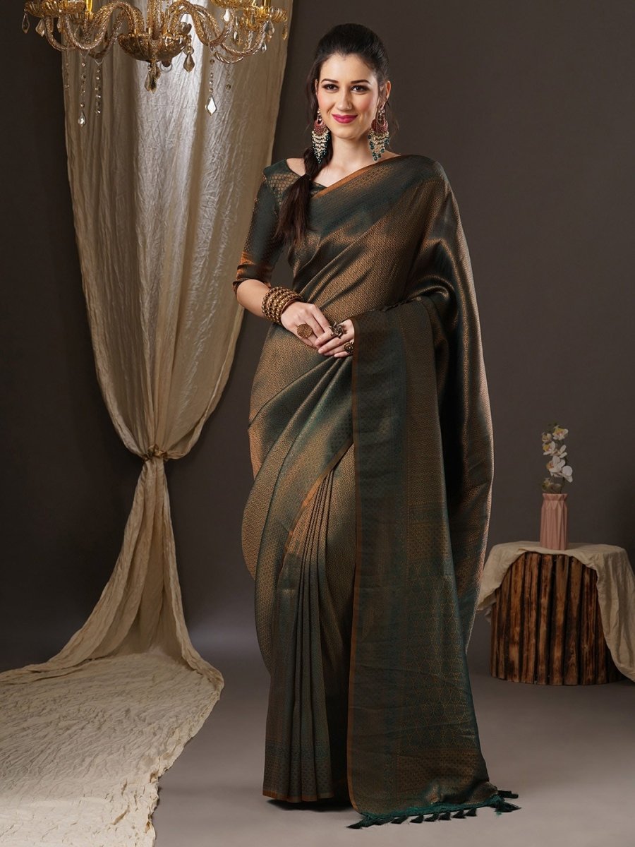 Anouk Ethnic Motifs Zari Pure Georgette Kanjeevaram Saree - Distacart