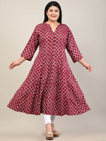 Thumbnail for Swasti Geometric Printed Panelled A-Line Kurta