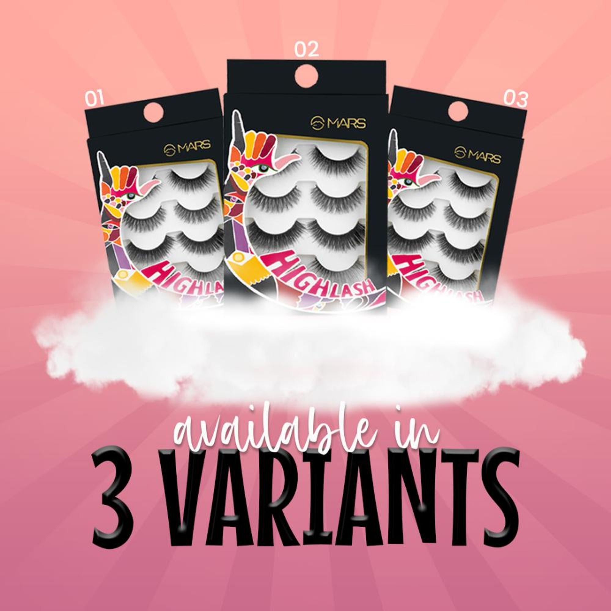 MARS Cosmetics Highlash False Eyelashes Set - 01 Natural - Distacart