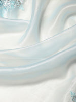 Thumbnail for Anouk Blue Organza Saree With Embroidered Border - Distacart