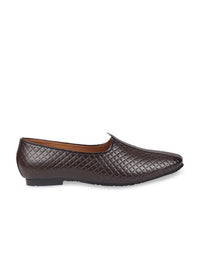 Thumbnail for FAUSTO Men Brown Light Weight Patent Leather Mojaris
