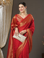Thumbnail for Anouk Ethnic Motifs Zari Pure Georgette Kanjeevaram Saree - Distacart