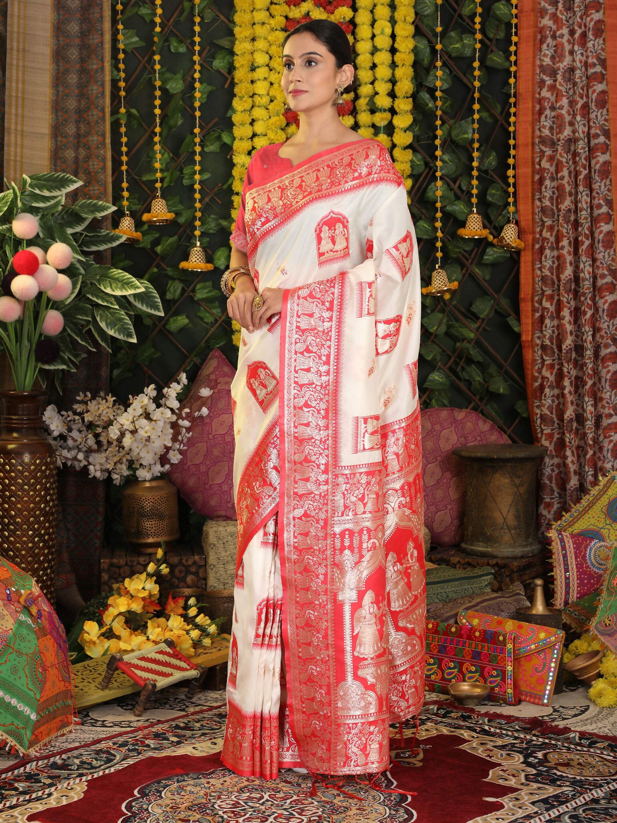 Astita Silk White Saree