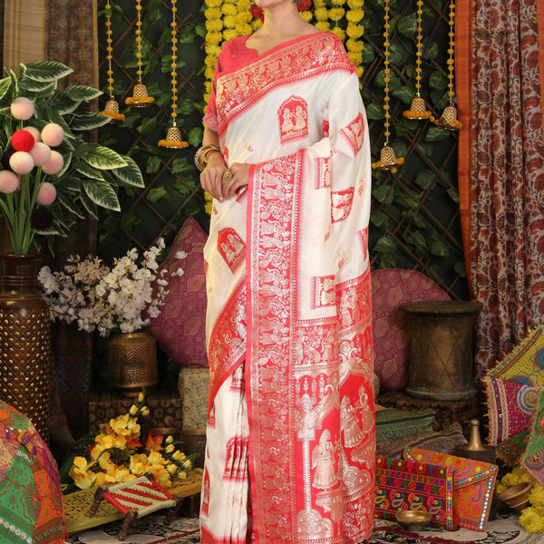 Astita Silk White Saree