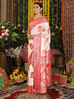Thumbnail for Astita Silk White Saree