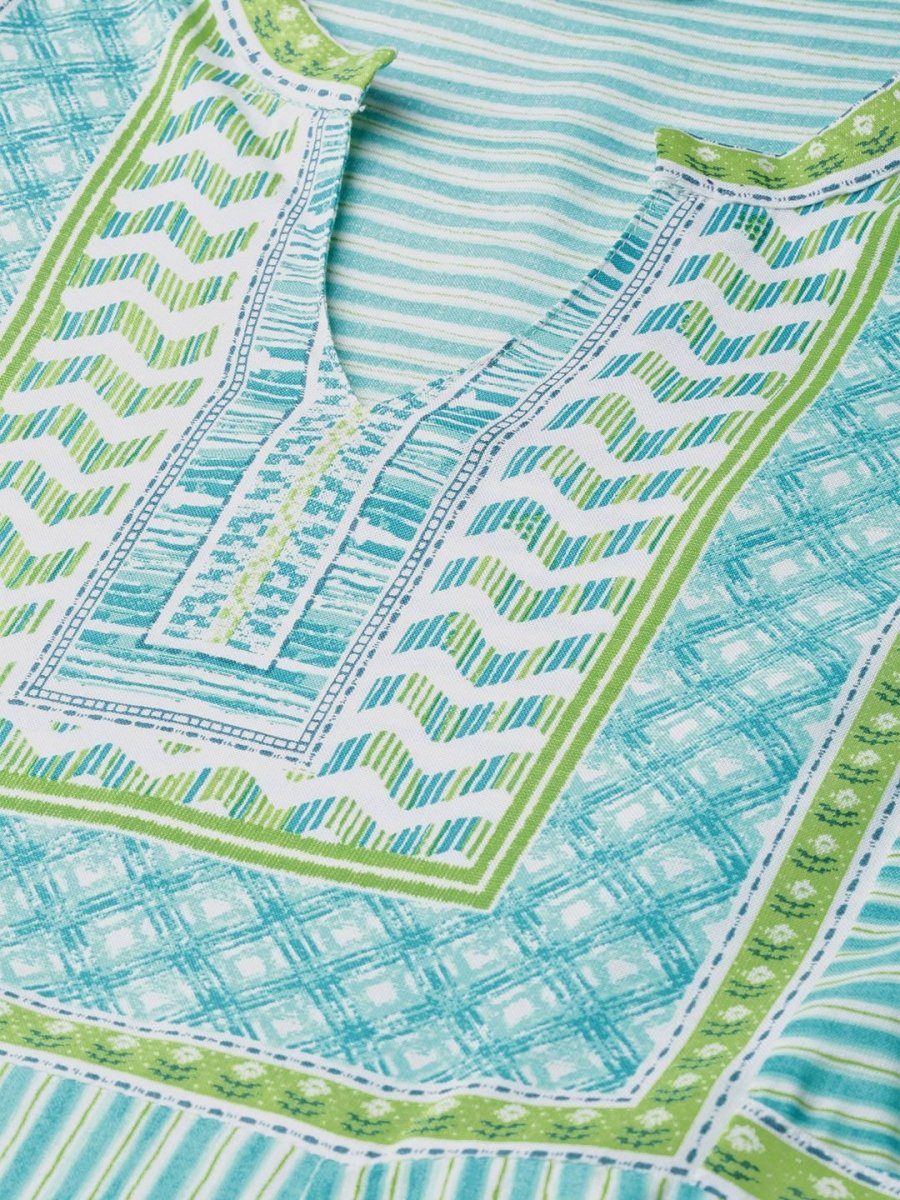 AURELIA Women Blue & Off-White Striped Maxi Dress - Distacart