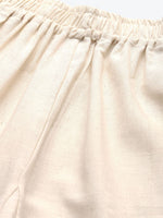 Thumbnail for TAG 7 Women Off-White Solid Hem Design Straight Palazzos