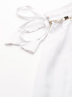 Thumbnail for TAG 7 Women White Solid Flared Palazzos