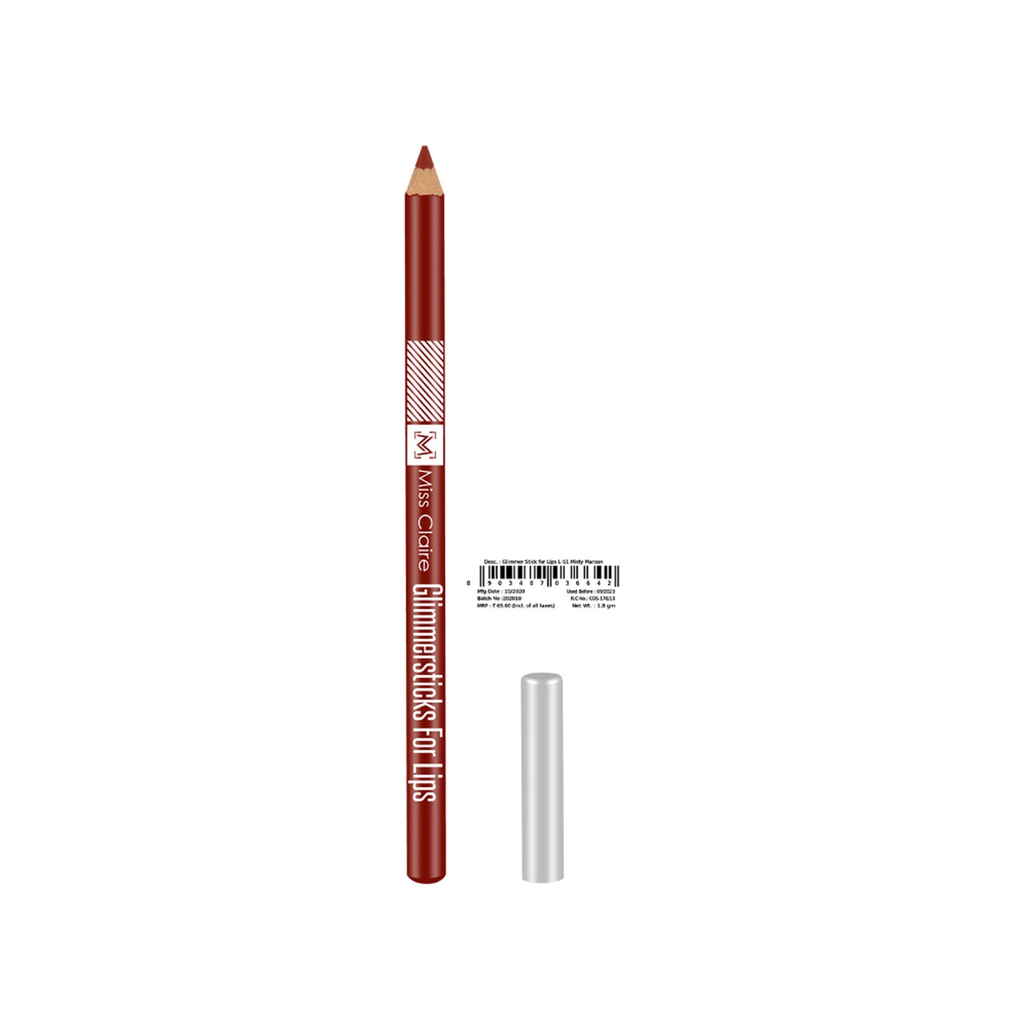 Miss Claire Glimmersticks For Lips - Misty Maroon L-51 - Distacart