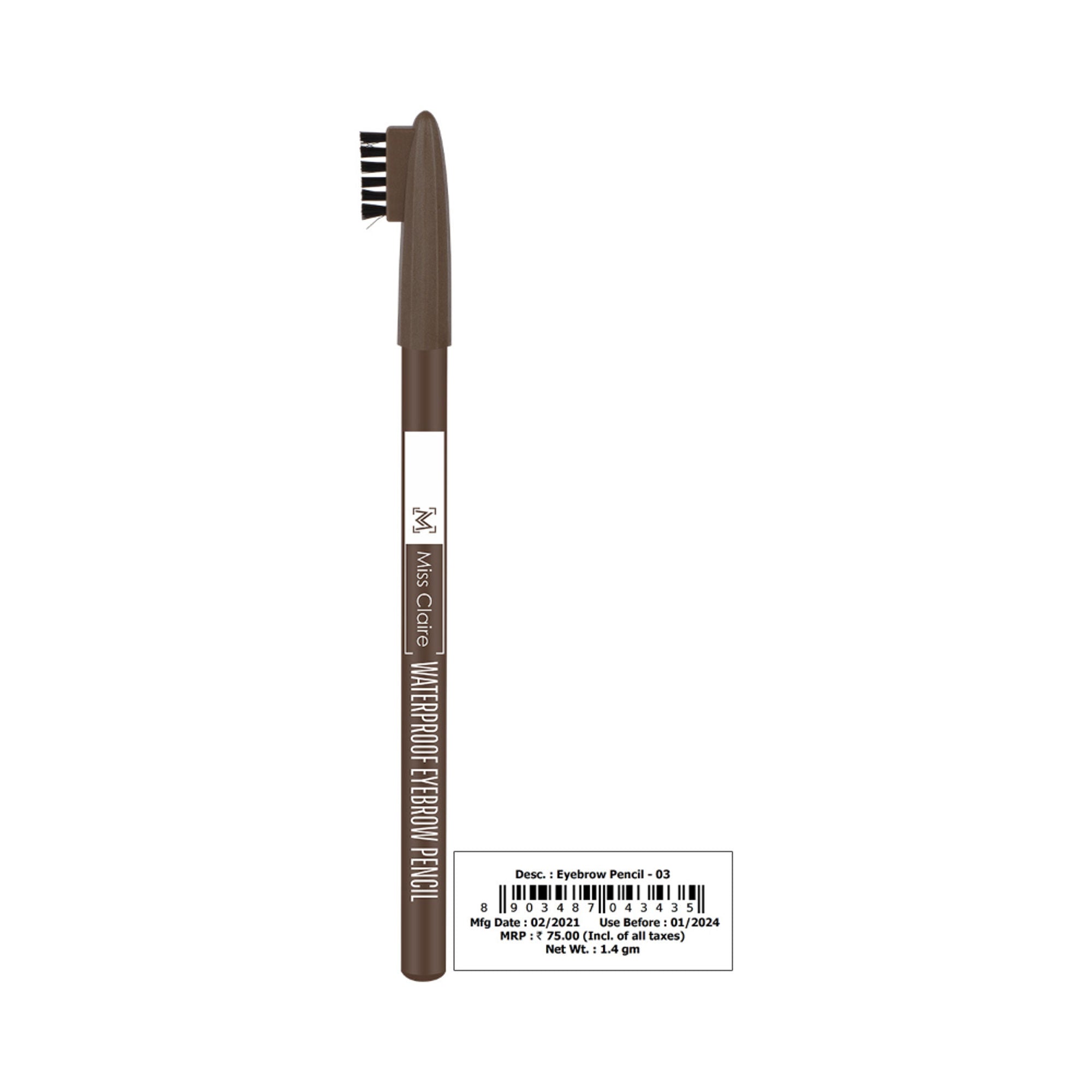 Miss Claire Waterproof Eyebrow Pencil - 03 Medium Brown