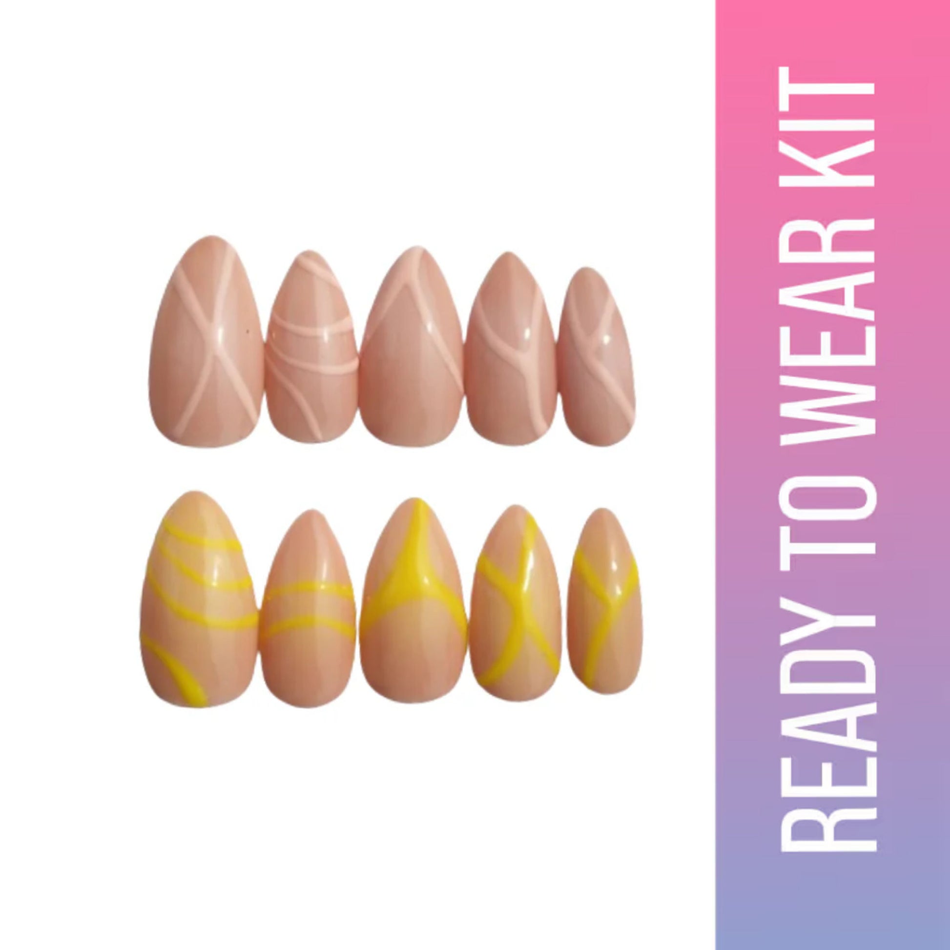 SOEZI Sunkissed Sunburn Reusable Press On Nails - Ready To Wear Kit