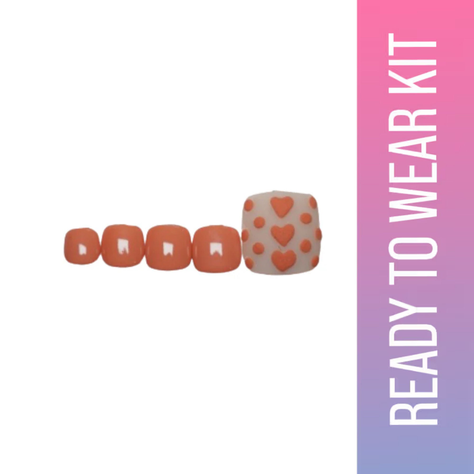 SOEZI Peachy Fuzz Toezi Reusable Press On Nails - Ready To Wear Kit