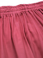 Thumbnail for TAG 7 Women Pink Solid Wide Leg Palazzos