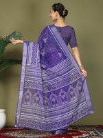 Thumbnail for Astita Cotton Violet Saree
