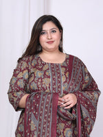 Thumbnail for Swasti Floral Printed Regular Sequinned Pure Cotton Kurta with Trousers & Dupatta