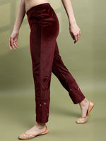 Thumbnail for Vishudh Women Floral Embroidered Knitted Velvet Kurta with Trousers & With Dupatta