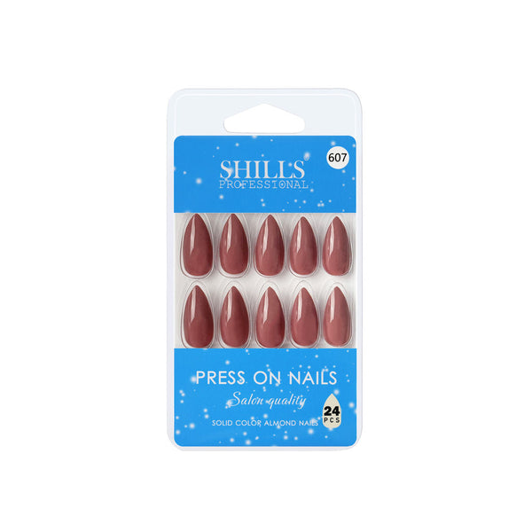 shills professional reusable press on nails almond spn607