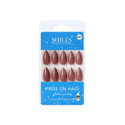 shills professional reusable press on nails almond spn607
